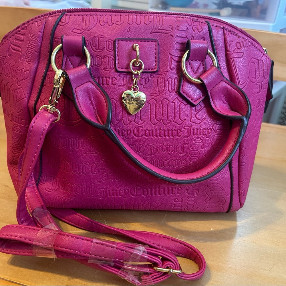 Juicy Couture Fuchsia Crossbody with Heart Charm